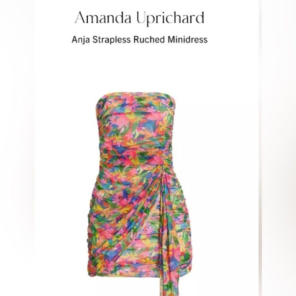 Amanda Uprichard Dresses & Skirts - Amanda Uprichard Anja Strapless Ruched Mini Dress Paradiso Large NWT